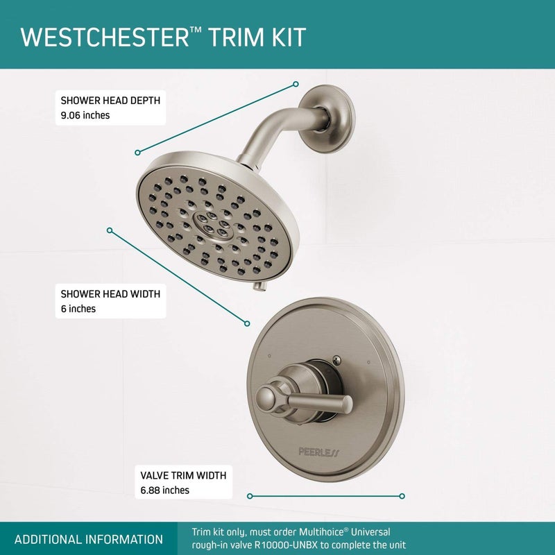 Peerless PTT14223-BN Westchester Shower Only Trim Single Handle 14S, Brushed Nickel - Image 3